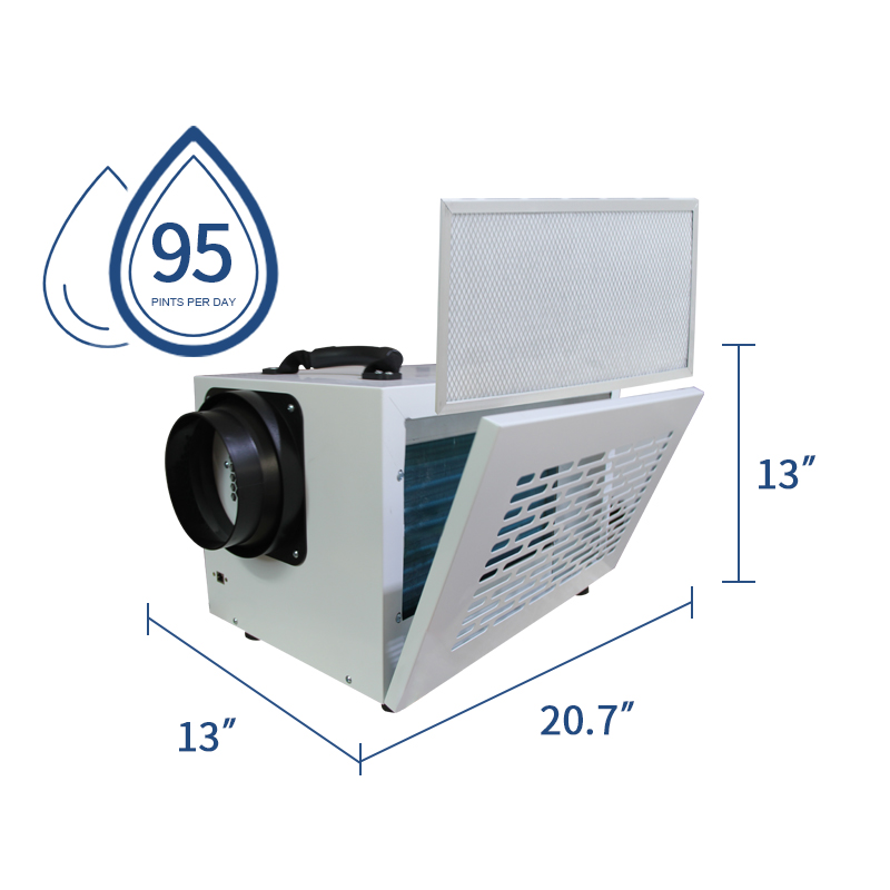 95Pint Portable crawl space dehumidifier with handle DH-70 Featured Image