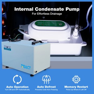 React 95 PPD Basement Dehumidifier Commercial Portable Dehumidifier Crawl Space Dehumidifier DH-70