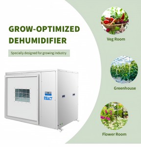 REACT DH-506C 506 pints/240L/63 Gallons Industrial Greenhouse Grow Room Dehumidifier