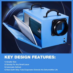 95Pint Portable crawl space dehumidifier with handle DH-70