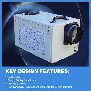 React 95 PPD Basement Dehumidifier Commercial Portable Dehumidifier Crawl Space Dehumidifier DH-70